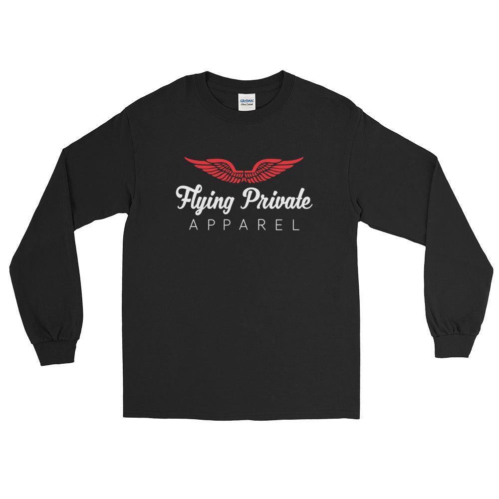 Long Sleeve Red Tee-Flying Private Apparel